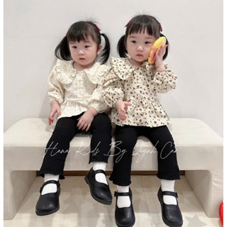 [Hana kids by quynh cao] Set áo baby doll + quần loe tone hoa Hàn Quốc siêu xinh cho bé gái
