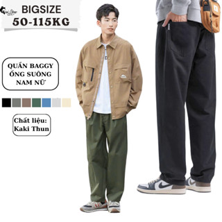 BIGSIZE 50-115KG Quần Baggy Kaki Nam Nữ Sói Cạp Chun Phong Cách Năng Động
