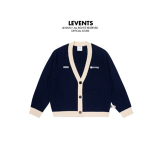Levents® x Hello Kitty | Áo Cardigan Regular Fit Small Kitty Knit Cardigan/ Navy Chất Len Unisex
