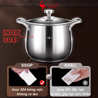 Nồi inox 304 luộc gà cao cấp Stuttgart của SSGP , xoong nồi, bộ nồi inox, nồi hầm, thân cao