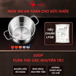 Nồi inox 304 luộc gà cao cấp Stuttgart của SSGP , xoong nồi, bộ nồi inox, nồi hầm, thân cao