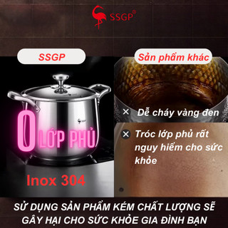 Nồi inox 304 luộc gà cao cấp Stuttgart của SSGP , xoong nồi, bộ nồi inox, nồi hầm, thân cao