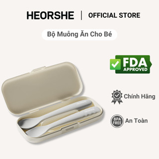 Bộ Muỗng Ăn cho bé Set 2 muỗng HEORSHE Silicone cao cấp an toàn chứng nhận từ FDA HEORSHEVN