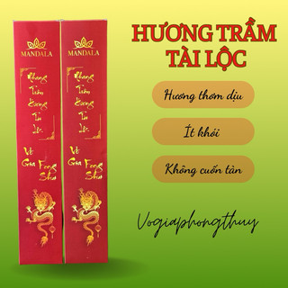 Nhang trầm hương tài lộc Võ gia Feng Shui hộp 60 cây size 35cm