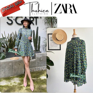 (Chính hãng size XS)Váy mini ZARA 8351/223/330 babydoll hoa xuân nhí hai lớp vải(kèm ảnh thật)