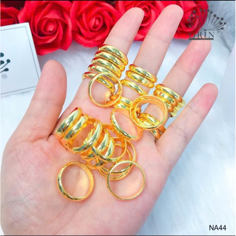 [Hộp 2 chiếc] Nhẫn vàng 1 chỉ, 2 chỉ có khắc 999 mặt trong, nhẫn vàng 24k cao cấp cực bền màu