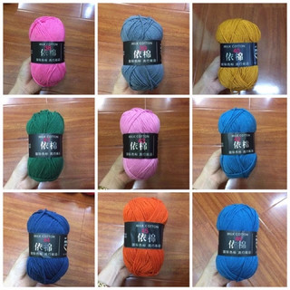 cuộn len sợi milk cotton 50g