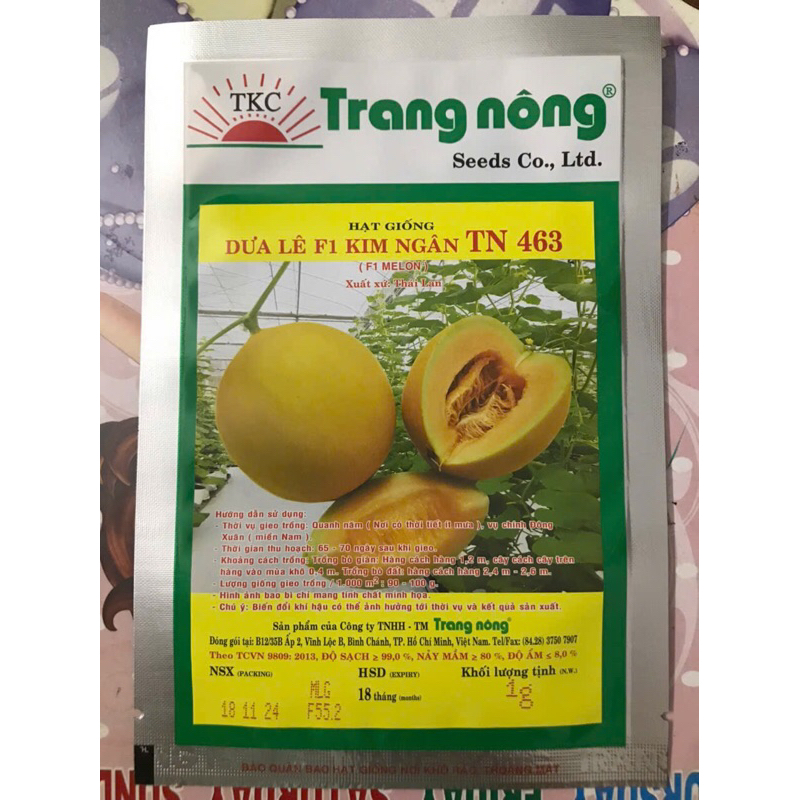 Hạt giống dưa lê Kim ngân (dưa lê hoàng kim) Trang Nông 1gr