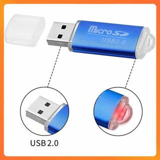 Combo 10 Đầu Đọc Thẻ Nhớ USB 2.0 Vỏ Nhôm – Reader Nhôm Hỗ Trợ Đọc Micro SD Trên Laptop, Máy Tính, PC