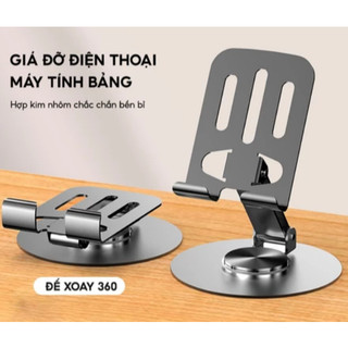 Giá Đỡ Điện Thoại Máy Tính Bảng  Xoay 360 Hợp Kim Nhôm, Kệ Điện Thoại Xem Phim Livestream
