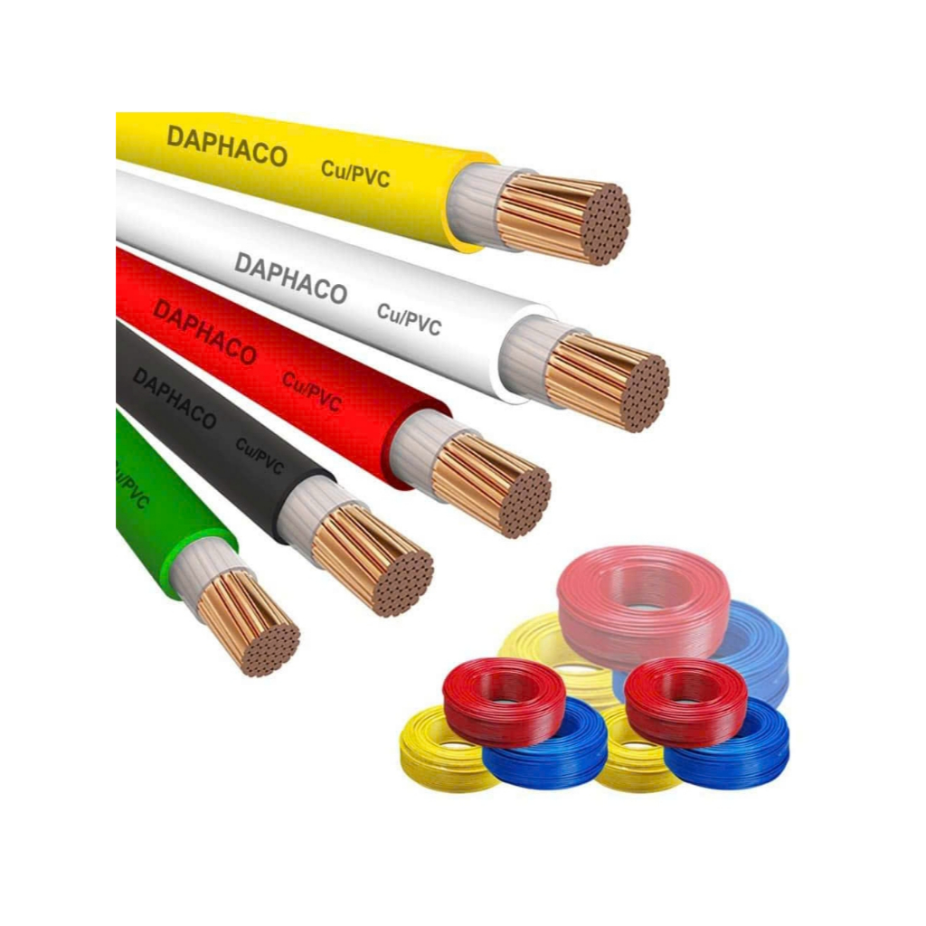 Dây điện đơn 1.0 1.5 2.0 2.5 4.0 6.0 dây cáp điện 7 tim lỏi đồng chính hãng daphaco Giá (1m)