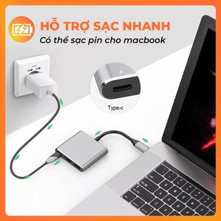 Cáp Chuyển Đổi Type C To HDMI/USB 3.0/Type C – Xuất Full HD 1080P Macbook, Hỗ Trợ Laptop, Điện Thoại
