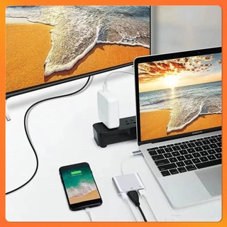 Cáp Chuyển Đổi Type C To HDMI/USB 3.0/Type C – Xuất Full HD 1080P Macbook, Hỗ Trợ Laptop, Điện Thoại