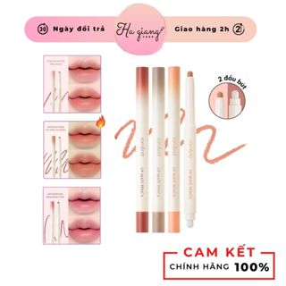 Son Bút Chì Kẻ Viền Môi Romand Lip Matte Pencil 2 Đầu dạng kem, dễ tán đề, tạo lớp finish bán lì, che phủ sắc môi
