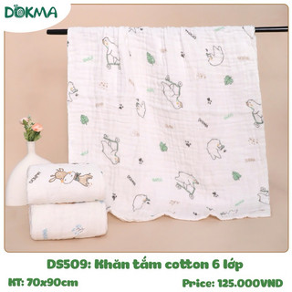khăn tắm xô nhăn 6 lớp dokma cho bé siêu thấm và siêu mềm