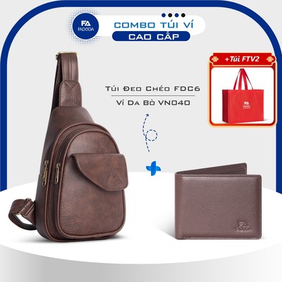 Combo Túi bao tử FADODA FDC6 và Ví da bò nam FADODA VN040