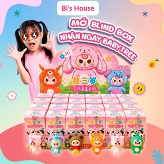 Blindbox 24 Móc Khóa Baby Three Hộp Mù Capybara Quà Tặng Phụ Kiện Trang Trí Dễ Thương