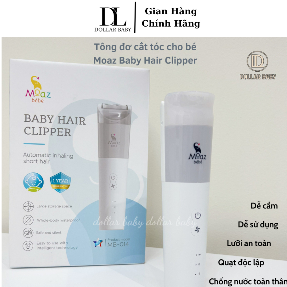 Tông đơ hớt tóc cho bé MOAZ BÉBÉ MB 014 cắt hút tóc - Máy cắt tóc thông minh Moaz Bebe MB014