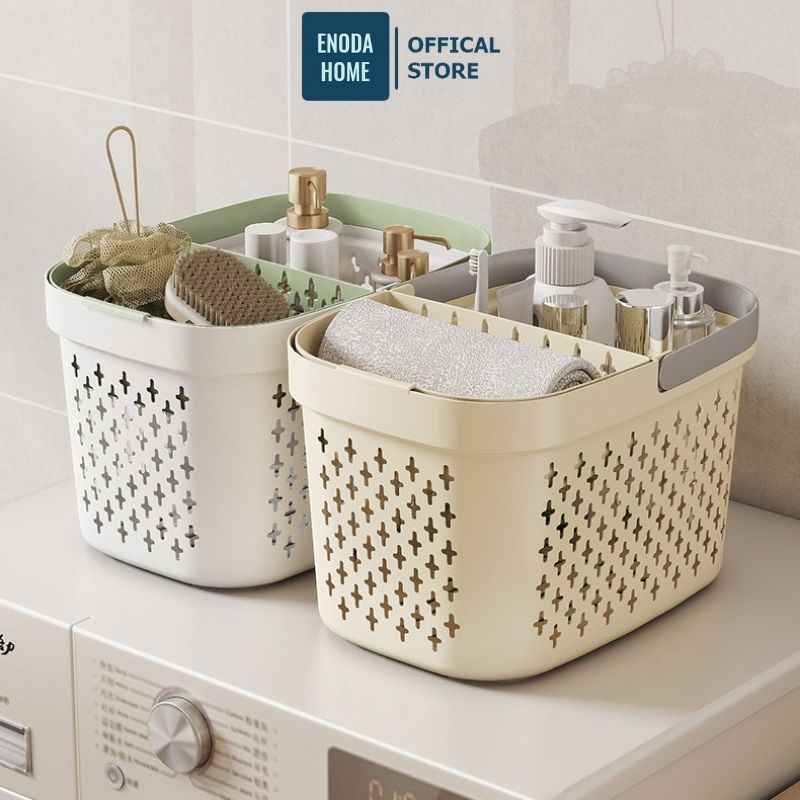 Giỏ Đựng Đồ Nhà Tắm Có Quai Xách ENODA HOME, Giỏ Nhựa Đựng Đồ Đa Năng Thoát Nước Tốt Q045
