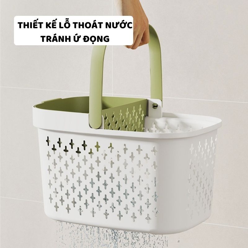 Giỏ Đựng Đồ Nhà Tắm Có Quai Xách ENODA HOME, Giỏ Nhựa Đựng Đồ Đa Năng Thoát Nước Tốt Q045 | BigBuy360 - bigbuy360.vn