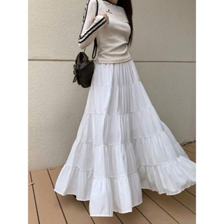 chân váy dài maxi 2 lớp 5 tầng lưng chun dài 90-99cm có Big size