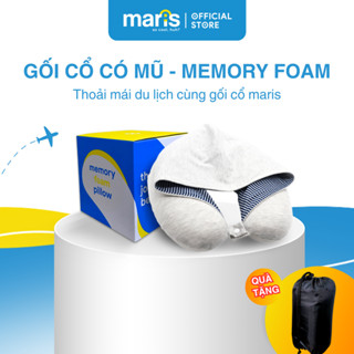 Gối Cổ Du Lịch MARIS Mr - 203 Memory Foam Cao Cấp, Gối Kê Cổ Có Mũ Tiện Lợi Tránh ánh sáng, gió