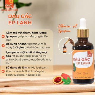 Dầu gấc ép lạnh dầu gấc cao cấp, hàm lượng Lycopene cao, Vitamin A dồi dào hũ 50ml