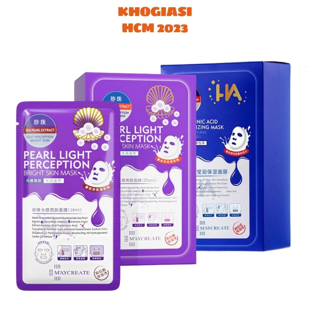 ( Hộp 20 Miếng ) Mặt Nạ Dưỡng Ẩm Sáng Da HA Maycreate Nội Địa Trung