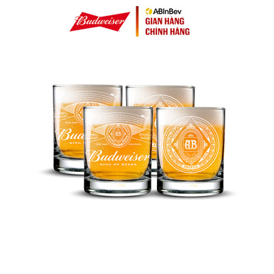 [Grocery Gift] Combo 4 Ly Thủy Tinh Budweiser 325ml