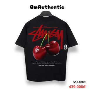   HIGH QUALITY  Áo Thun Stussy Sweet Cherry Cotton Cao Cấp Form Rộng Unisex - BM Authentic 