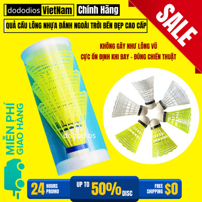 Bộ 3 - 6 Quả Cầu Lông Nhựa Hãng Dododios Đánh Ngoài Trời Bền Đẹp Chọn Màu Mavis