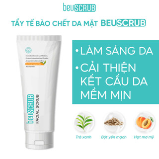 Tẩy tế bào chết mặt Beuscrub trà xanh, tẩy da chết mặt ,thấm hút dầu thừa , làm sạch da, dưỡng ẩm, dưỡng sáng da 100g