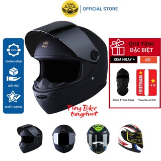 Mũ Bảo Hiểm Full face Royal M136 - Bảo Hành Chính Hãng 12 Tháng (TẶNG Khăn Trùm Ninja + Tem Cờ)