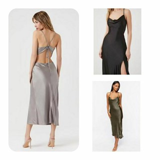 (Size S-XL lỗi/ không lỗi) Đầm satin xuất dư, F21