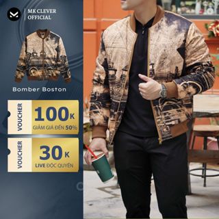 Áo khoác nam bomber MK CLEVER Boston chất liệu vải gió trần bông dày dặn, giữ ấm tốt, trẻ trung