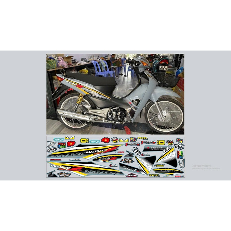 tem chế Wave 100 xám xi măng