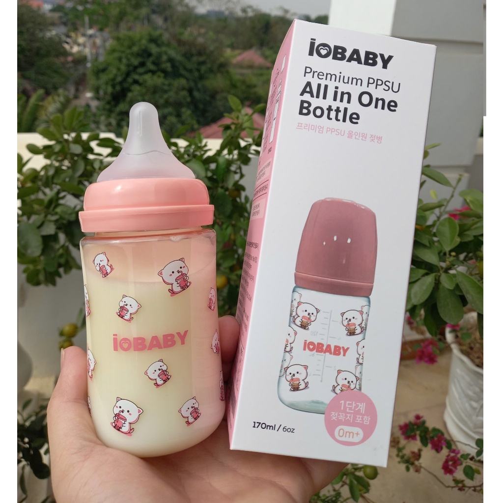 Bình sữa sơ sinh IoBaby PPSU cho bé, Bình sữa có van chống sặc an toàn cho bé