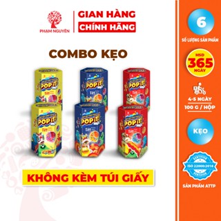 XẢ KHO | DATE 10/2025 | Combo 6 Hộp Kẹo dẻo thiên thạch Mix vị - POPIT 100g