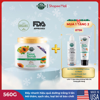 Tẩy tế bào chết cơ thể Hollywood Style làm trắng da và cấp ẩm Đu đủ 560g