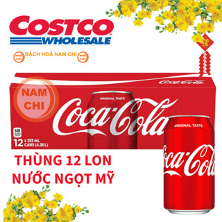 [THÙNG 12 LON] Nước Ngọt Mỹ Coca Cola Original Taste Coca Đỏ 355ML Quà Tết Sang Trọng Sẵn Ship Hỏa Tốc