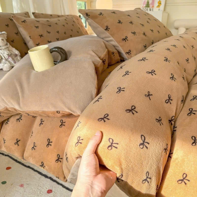 Bộ 4 món nỉ nhung sữa 5D mềm mịn giữ nhiệt tốt, dùng cho cả 4 mùa - Bộ 4 món set vỏ