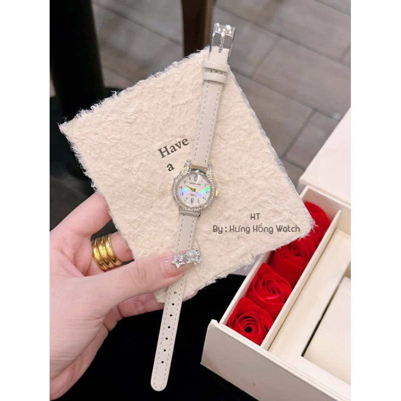 Đồng Hồ Nữ Doukao Dây Da Mềm Size 26mm Tặng kèm pin+ Hộp