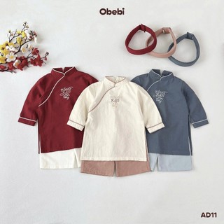  Áo Dài Rồng Rắn Lên Mây Kèm Mấn  Không Kèm Túi Lì Xì  Thời Trang Thoải Mái Mềm Mại Cho Bé Obebi AD11 