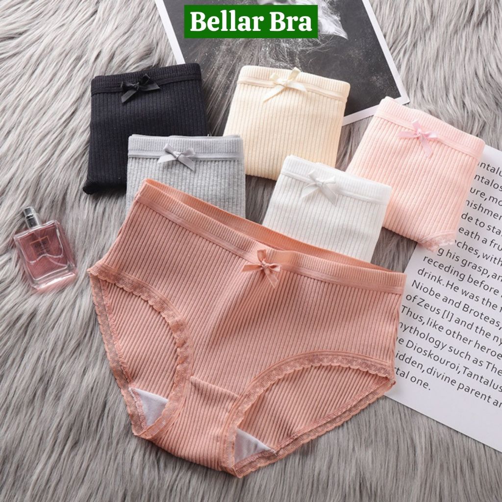 Quần Lót Nữ Viền Ren - Quần Chíp Nữ Gân Tăm Siêu Xinh Bellar Bra LB--08