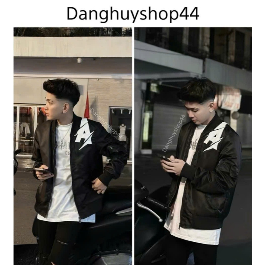 Áo Khoác Nam Nữ Thêu Chữ A Trần Bông Hot- Áo Bomber Nam Nữ Thêu Da Chữ A Siêu Net