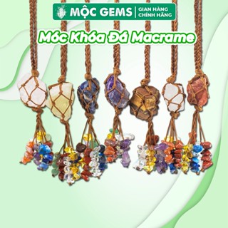  Móc Khóa Macrame Đá Năng Lượng Mộc Gems Dùng Trang Trí Giúp Chiêu Tài Lộc May Mắn & Bình An 