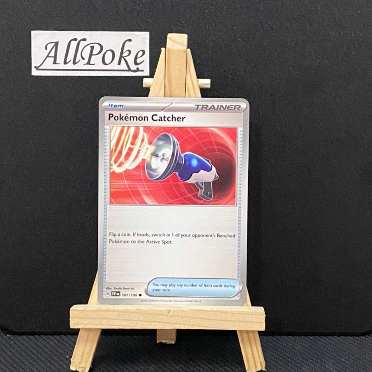 1 Lá Thẻ Bài Pokemon Chính Hãng,Trainer , Pokemon Catcher - 187/198 - Common + Reverse Holo