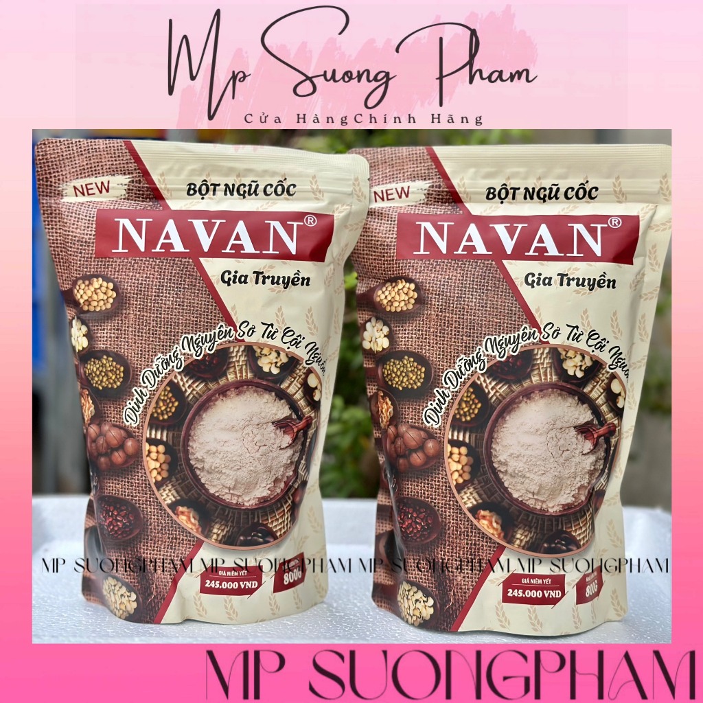 [MẪU MỚI 9 VỊ 800G] COMBO 2 TÚI BỘT NGŨ CỐC NAVAN GIA TRUYỀN CHÍNH HÃNG