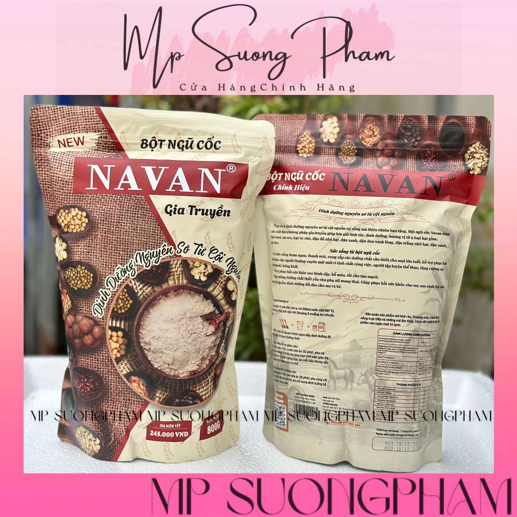 [MẪU MỚI 9 VỊ 800G] COMBO 2 TÚI BỘT NGŨ CỐC NAVAN GIA TRUYỀN CHÍNH HÃNG