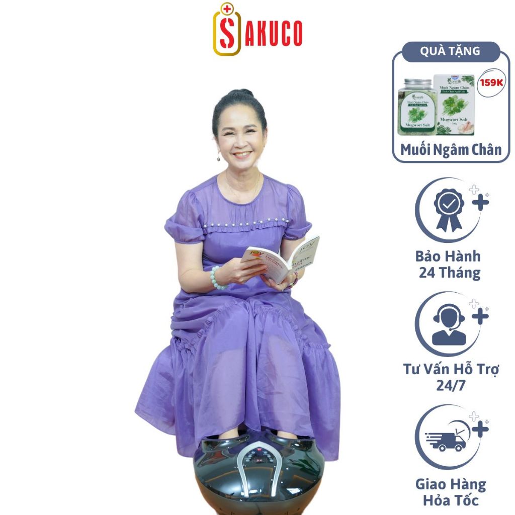 Máy Massage Chân Bấm Huyệt Nóng Lạnh Đa Năng Sakuco, Máy Massage Chân 360 Độ, Thư Giãn, Giảm Mệt Mỏi - BH 24 Tháng